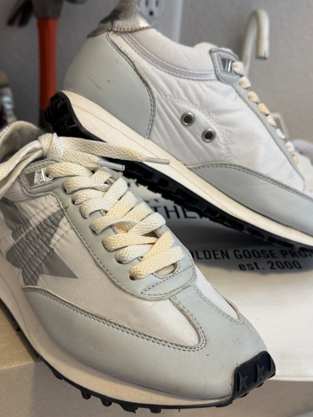 Golden Goose Running Marathon 36 6 White Grey Silver New in box $610 - Picture 8 of 8